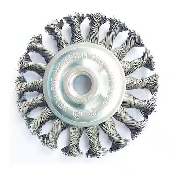 4 in. x 5/8 in.-11 Threaded Arbor Twist Knot Wire Wheel Brush