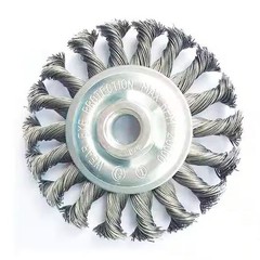 4 in. x 5/8 in.-11 Threaded Arbor Twist Knot Wire Wheel Brush