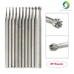 Wave Dental Carbide Bur Round HP 1 2 3 4 5 6 8 10 44.5mm Long Straight Low Speed