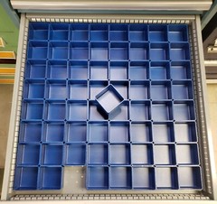 64-0303-2 Blue drawer dividers 3″ x 3″ x 1-3/4″ deep