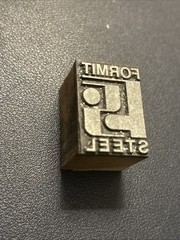 Formit Steel Co, Metal fabricator York PA | Vintage letterpress printing block