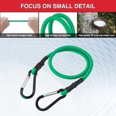 WORKPRO 24 Inch Bungee Cords with Hooks, 4 Pack Superior Rubber Heavy Duty Green
