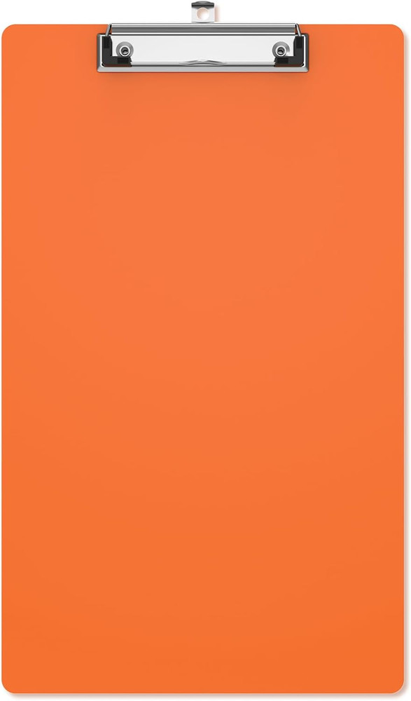 Plastic Legal Size Clipboard, Orange 8.5 X 14 Clip Boards | Size 9 X 15 In, Long