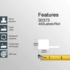4 Rolls Rat Tail Jewelry Pricetag of 400 Labels for Dymo 30373 LabelWriter 450