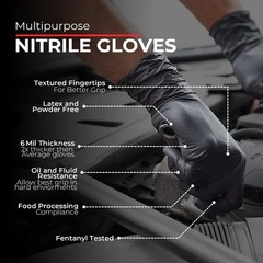 Professional Nitrile Gloves 4/6/8 Mil Black & Orange – All Sizes