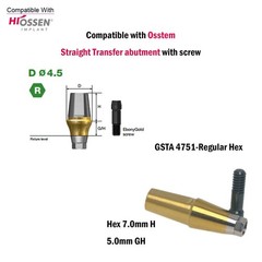 US Dental Straight Transfer Abutment Mini/Regular 1-6.0mm for Osstem Hiossen TS