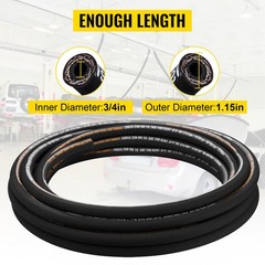 VEVOR Hydraulic Hose Coiled Hydraulic Hose 50ft 3/4″ 2 Steel Wire 3120 PSI