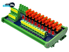 DIN Rail Mount 10 Position Power Distribution Fuse Module for 5 to 32V