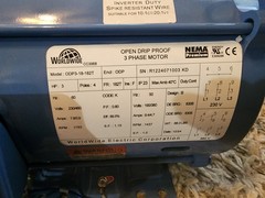 3 HP 3 Phase Electric Motor 1800 RPM 182T Frame ODP Open Drip Proof 230/460V