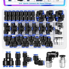 1/4″ OD Push to Connect Fittings,1/4″ OD Air Line Fittings,Quick Connect (34PCS)