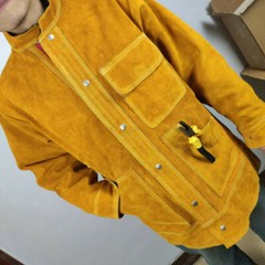 Heavy Duty Welding Jacket 2xl Heat Flame Resistant Cowhide Work Coat Welder Gift