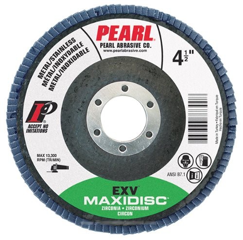 Pearl MAX 4540ZE 4-1/2” x 7/8” Zirconia EXV Type 27 Maxidisc – Flap Disc, 40 …