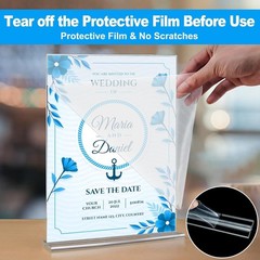 Sturdy T-Shaped Acrylic Sign Holders 8.5 x 11 – Perfect for Weddings & Business