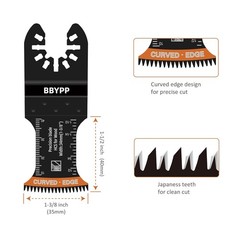 6pcs Curved Japanese Tooth Oscillating Saw Blades Mixed packed (6pcs), Black