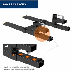 43″ 1500lb Pallet Forks Clamp on Loader Bucket Skidsteer Tractor 60″ 4000lbs