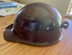 Vintage MSA Skullgard Fiberglass Brown Hard Hat USA Great Condition.