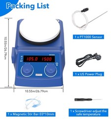 5 Inch Magnetic Stirrer Hotplate 100-1500RPM with Temp Probe Sensor Lab Stirrer