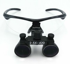 Dental 2.5X Binocular Loupes with 3W LED Head Light Aluminum Box Black US STOCK