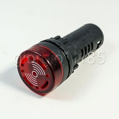 US Stock 2pc AD16-22SM 22mm 24V Red LED Indicator Light Signal Flash Buzzer Beep