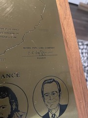 Exxon Mobile Overseas Pipeline Company Plaque Saudi Arabia 1980 – 1983 (named)