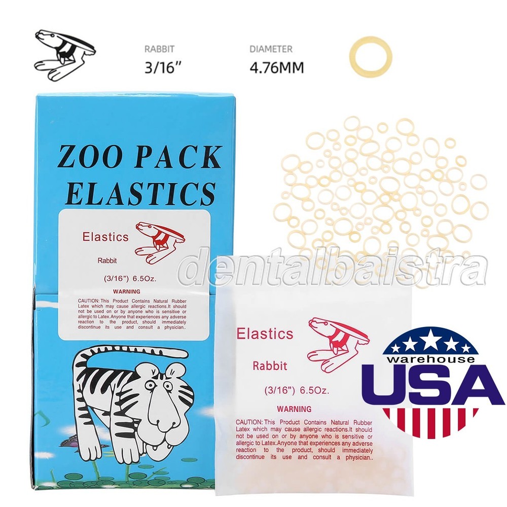 5000Pcs/box Dental Orthodontic Elastics Latex Braces Rubber Bands 6.5 OZ 3/16″