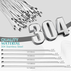 500 Pcs Metal Zip Ties Stainless Steel Heavy Duty 220 Pound Tensile Strength