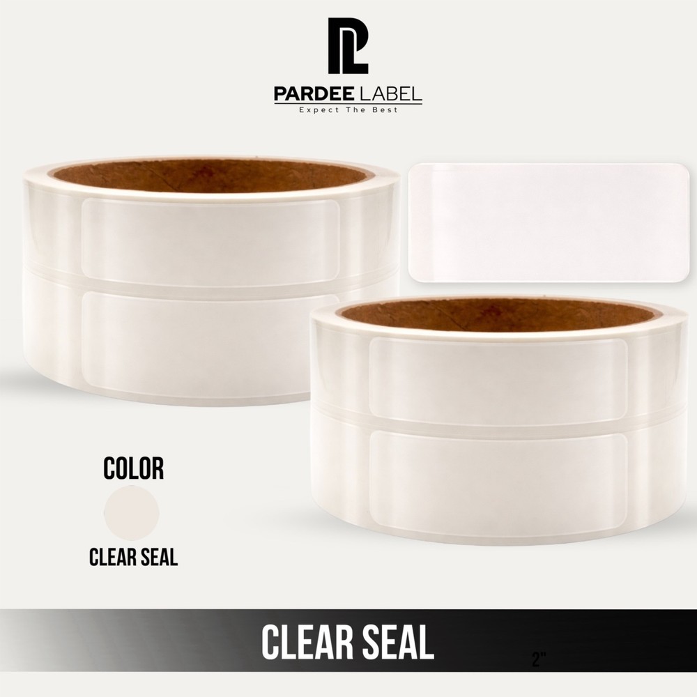 Clear Seal Labels 3/4″ x 2-3/4″ Transparent Stickers 250/Roll