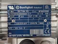 NEW BONFIGLIOLI 0.37kW 0.5hp 3PH brake MOTOR Voltage 330/575V 60Hz IP55