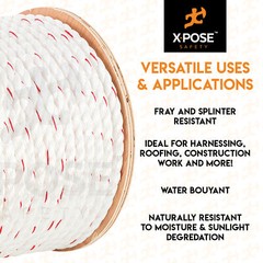 Poly Combo 3 Strand Safety Rope – 5/8″ x 1200′ – UV Coated Polypropylene Rope