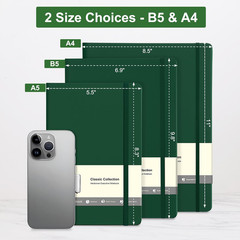 A4 Lined Journal Notebooks, 208 Pages, Large Size-8.5″ X 11″, Dark Green, Hardco