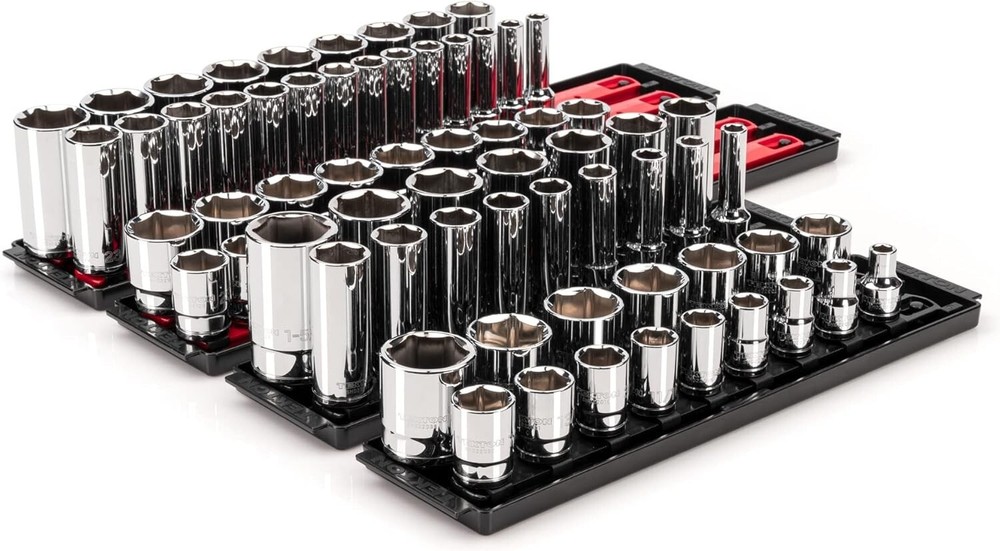 1/2 Inch Drive 6-Point Socket Set with Rails, 78-Piece-3/8-1-5/16 in., 10-32 mm