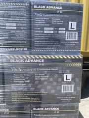 Advance Exam Black Nitrile Gloves Powder Free 6 Mil Text Case Of 1000 PCs Large