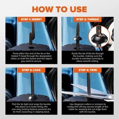 100 PCS Nylon Universal Cable Tie Buckle，Heavy Duty Self-Locking Zip Ties Holder