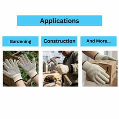 240 Pairs, PVC Single Dot Gloves Large Tan, Black Knitted Cotton, PVC