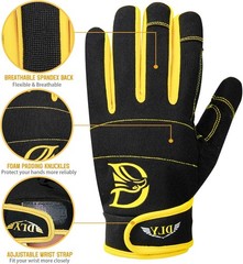 Durable Synthetic Leather Work Gloves with Impact Protection for Outdoor Use