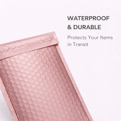 6.5×10 Metallic Rose Gold Poly Bubble Mailers Padded Self Seal Shipping