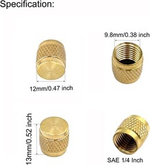 30 Pcs Schrader Core Caps, 1/4″ HVAC Locking Caps Brass Fittings Cap with Neo…