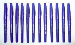 PAPER MATE Flair Felt Tip Blue Pens SET OF 12 Office/School Supplies >NEW<