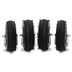 Heavy Duty 10 inch Caster Wheels 4 Pack Rubber Swivel Caster Inflatable Wheels