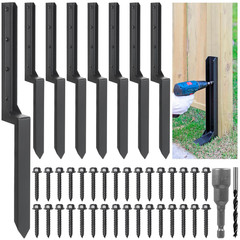 Heavy Duty Steel Fence Post Repair Stakes, Fence Post Anchor Ground Spike, for R