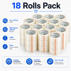 18 Rolls Shipping Box Packing Sealing Tape 2″ x 100 Yards 300FT w/ FREE Shipping