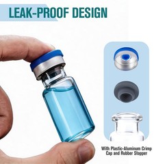 100/500/1000Pcs 10ml Lab Sample Vials Clear Glass Vials with Caps Headspace Vial