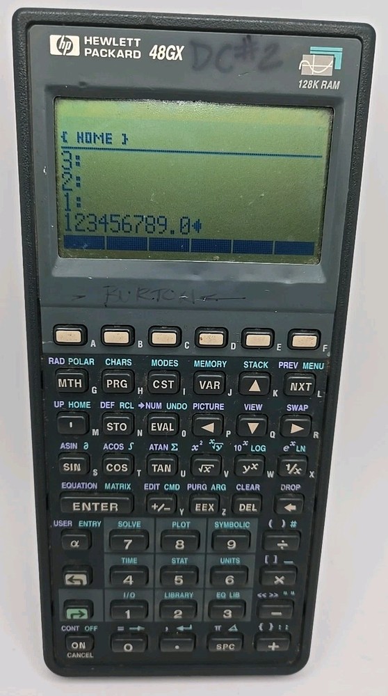 HP 48GX Graphing Calculator NO BATTERY/CARD COVER Tested & Works SEE PHOTOS