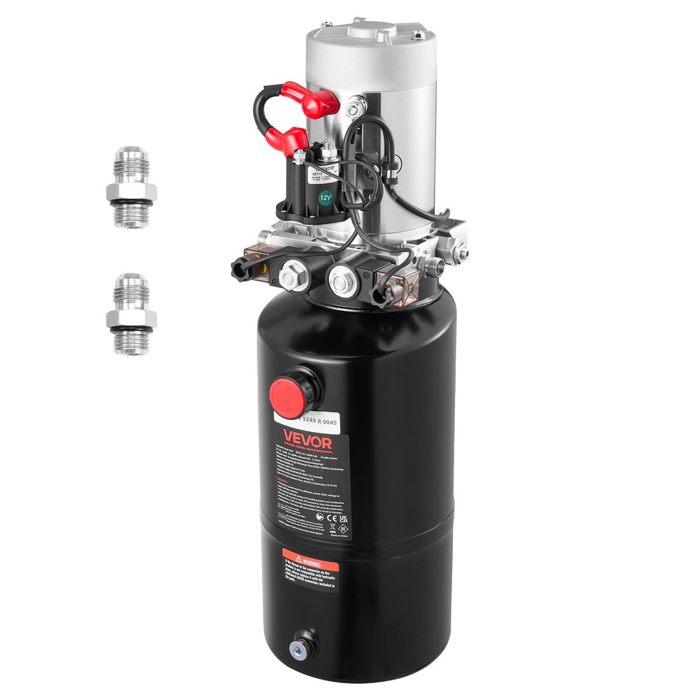 Uimoso 8 Quart Double Acting Hydrauli Pump DC 12V Dump Trailer Power Unit SAE#6