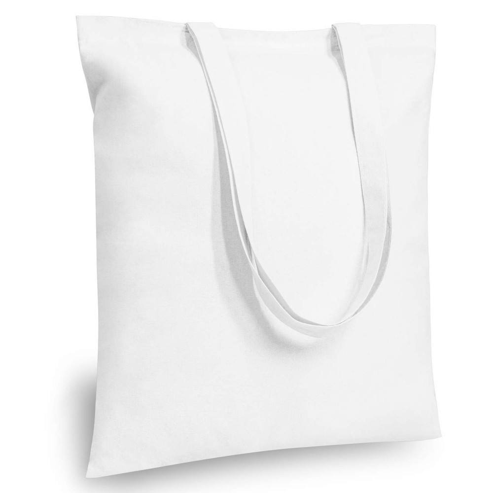 TOPDesign 24-Pack Economical 16″x15″ White Cotton Tote Bag, Medium,
