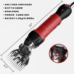 Upgraded 500W Electric Sheep Shears – Professional Livestock Clippers, 6 Speed H