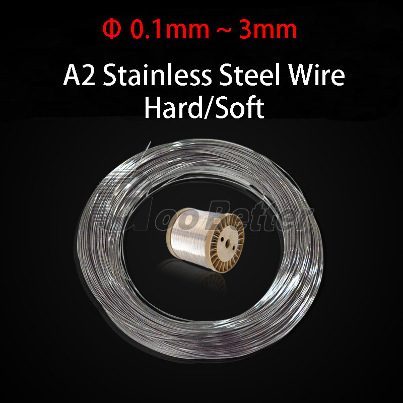 A2 Stainless Steel Wire Hard/Soft Cable 0.1/0.2mm~1mm/1.2mm/1.5mm/2mm/2.5mm/3mm