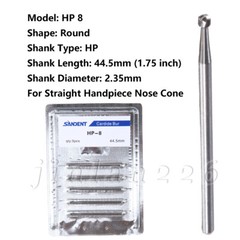 Dental Burs HP 8 Round Tungsten Carbide Burr 2.35mm for Straight Handpiece