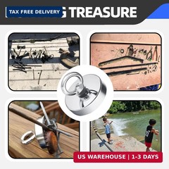 Magnet Fishing Kit 2.4″(60 mm) 500lb+, Big Strong Rare Earth Fish Magnets Heavy