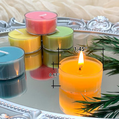 Spring & Summer Scented Tealight Candles 16 Pack, Natural Soy & Bee Wax Blend, E